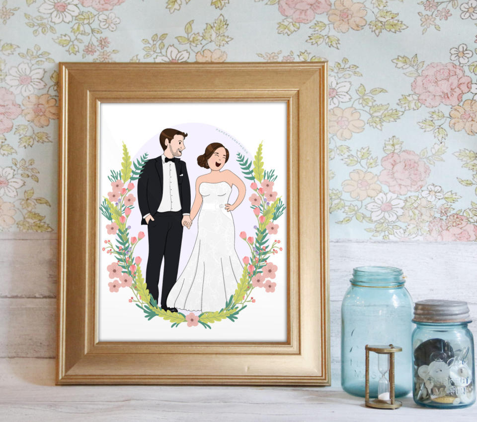 This Etsy shop specializes in custom prints. A perfect option for when you want to give something really personalized. Shop them <a href="https://www.etsy.com/listing/490958502/custom-portrait-illustration-couples?ref=shop_home_feat_1" target="_blank">here</a>.