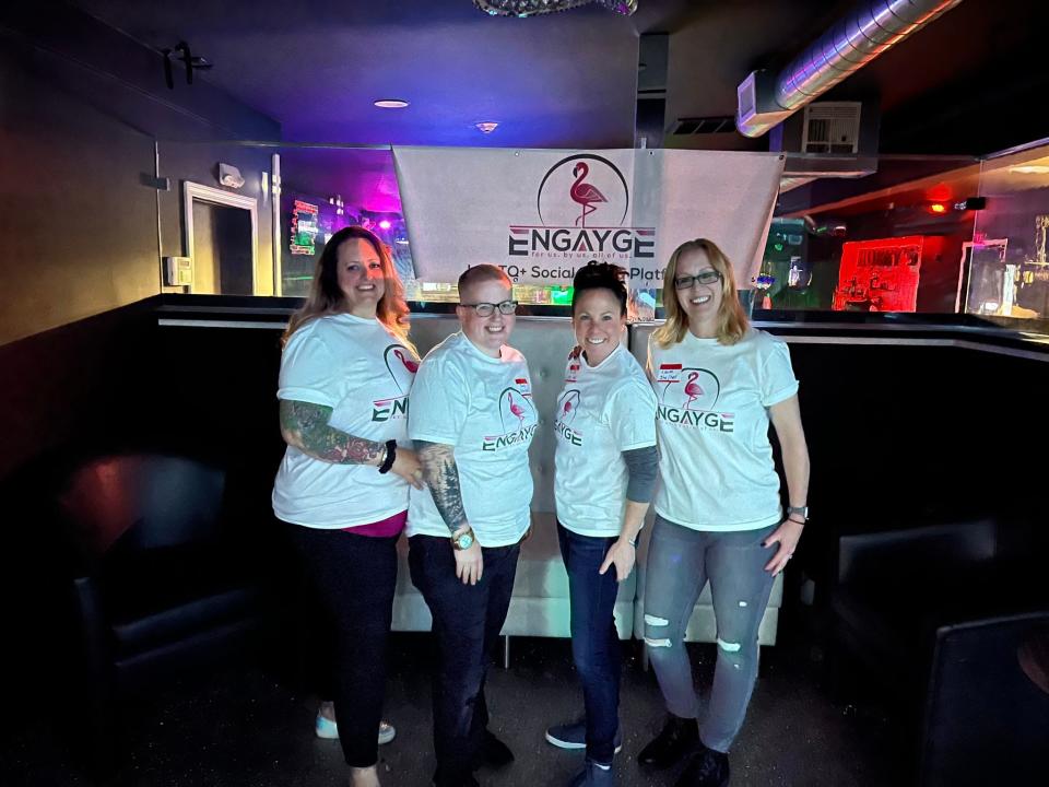 From left, Renee Matton, Jamie Gagnier, Maryellen "Rudy" Founds and Lauren Founds in a publicity photo for the new Engayge LGBTQ+ Social Media Platform. 