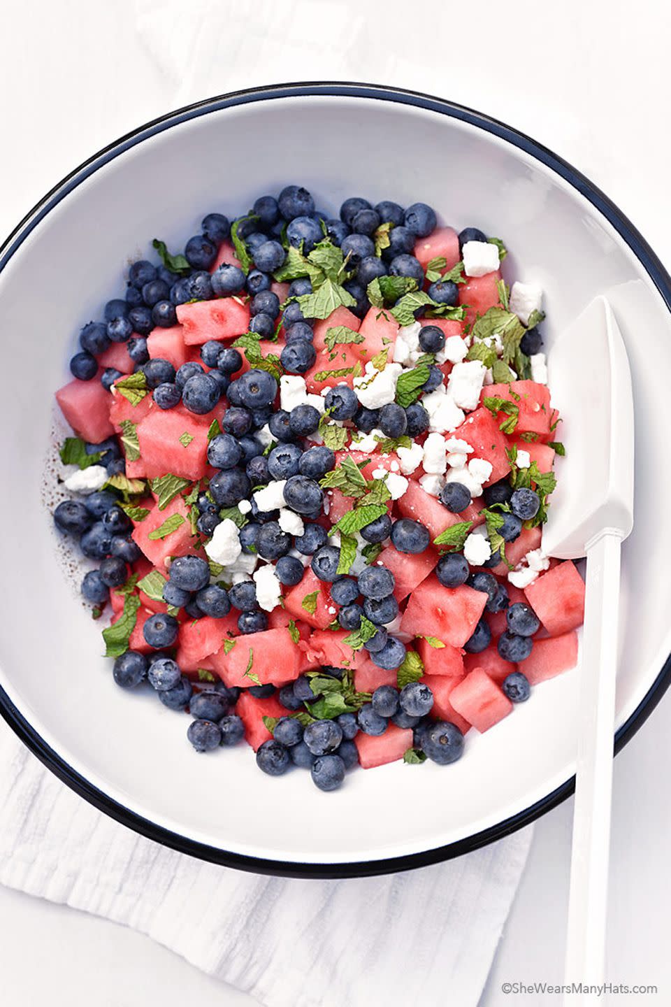 Blueberry Watermelon Feta Mint Salad