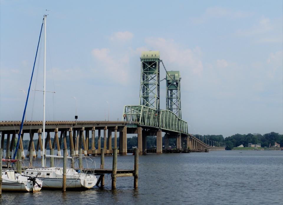 The Benjamin Harrison Memorial Bridge, a stop on the 5&Dime Trail which crosses over the James River.