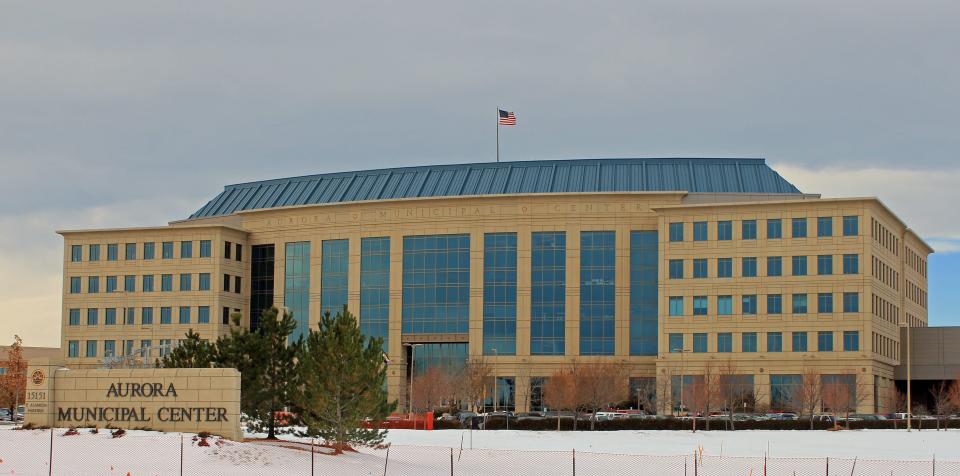 The Aurora Municipal Center, pictured in 2011.