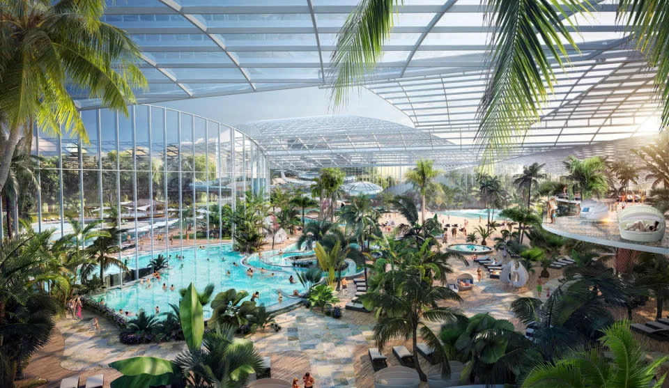 The vast 'urban oasis' will be the UK's first city-based wellbeing resort and will sprawl across a huge 28-acre site next to the shopping mall at Barton Square in Manchester. (Reach)