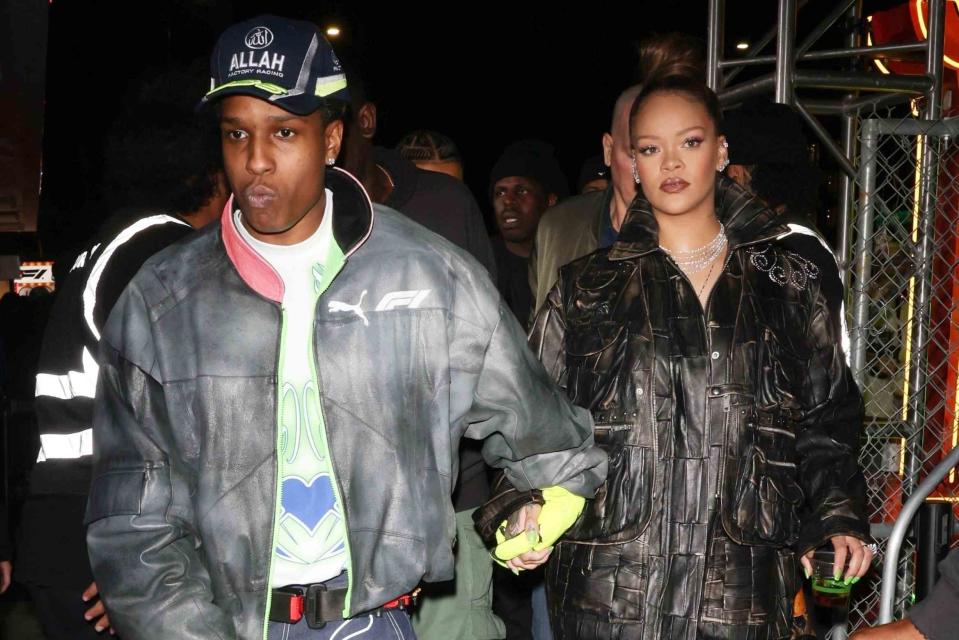 <p>ShotbyJuliann / BACKGRID</p> Rihanna and ASAP Rocky make appearance at Puma x F1 Collection launch in Las Vegas