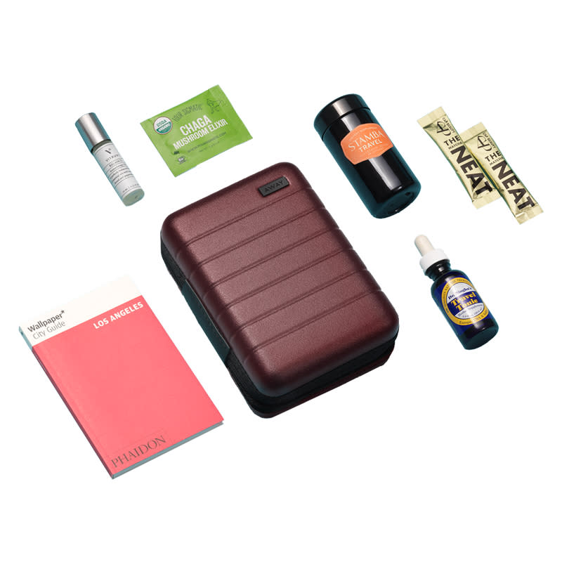 <a rel="nofollow noopener" href="https://www.awaytravel.com/holiday-gift-set/brick/the-wellness-set" target="_blank" data-ylk="slk:The Wellness Set, Away, $95This travel kit has everything she needs to keep her vibrating at a high frequency—namely matcha, a mushroom elixir, immunity-boosting herbs and a calming aromatherapy oil.;elm:context_link;itc:0;sec:content-canvas" class="link ">The Wellness Set, Away, $95<p><span>This travel kit has everything she needs to keep her vibrating at a high frequency—namely matcha, a mushroom elixir, immunity-boosting herbs and a calming aromatherapy oil. </span></p> </a>