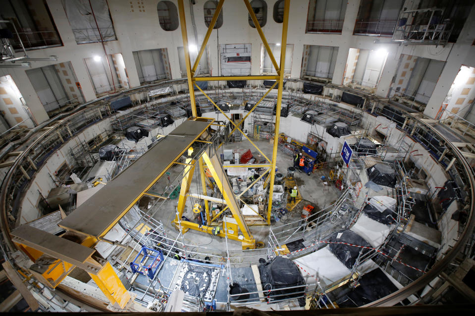 Overall view of the circular bioshield at the construction site of the International Thermonuclear Experimental Reactor (ITER) in Saint-Paul-les-Durance, southern France, on November 7, 2019.Reuters/Jean-Paul Pellissier