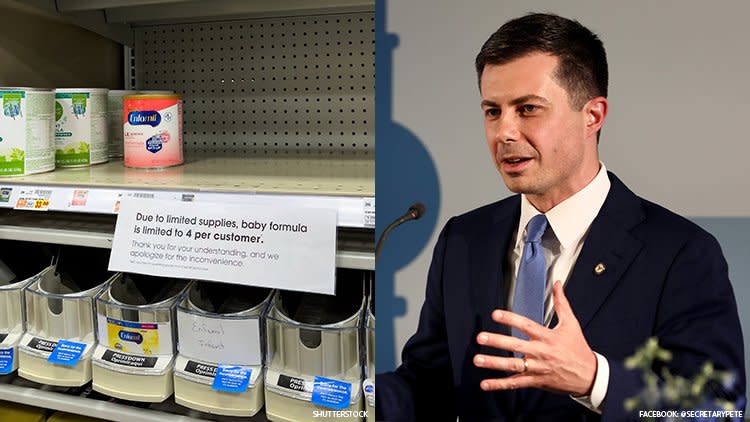 Formula shelves empty and Pete Buttigieg