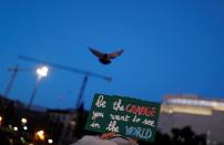 Fridays for Future activist protests over Australia's bushfires crisis, in Barcelona