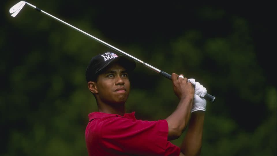 Woods en route to his third straight US Amateur Championship at Pumpkin Ridge Golf Course in Cornelius, Oregon, in 1996. - J.D. Cuban/Getty Images