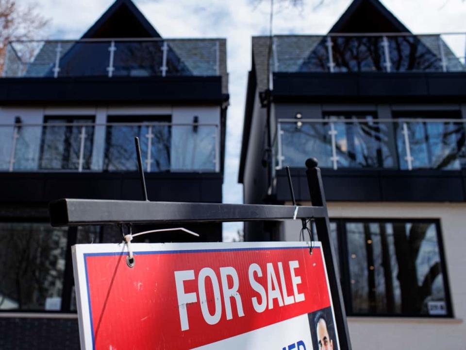 A for sale sign in Toronto’s Beaches neighbourhood is pictured on April 7, 2022. (Evan Mitsui/CBC - image credit)