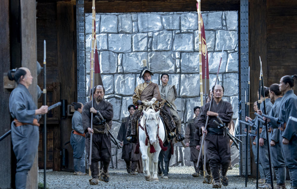 Hiroyuki Sanada as Yoshii Toranaga, center, in a scene from 