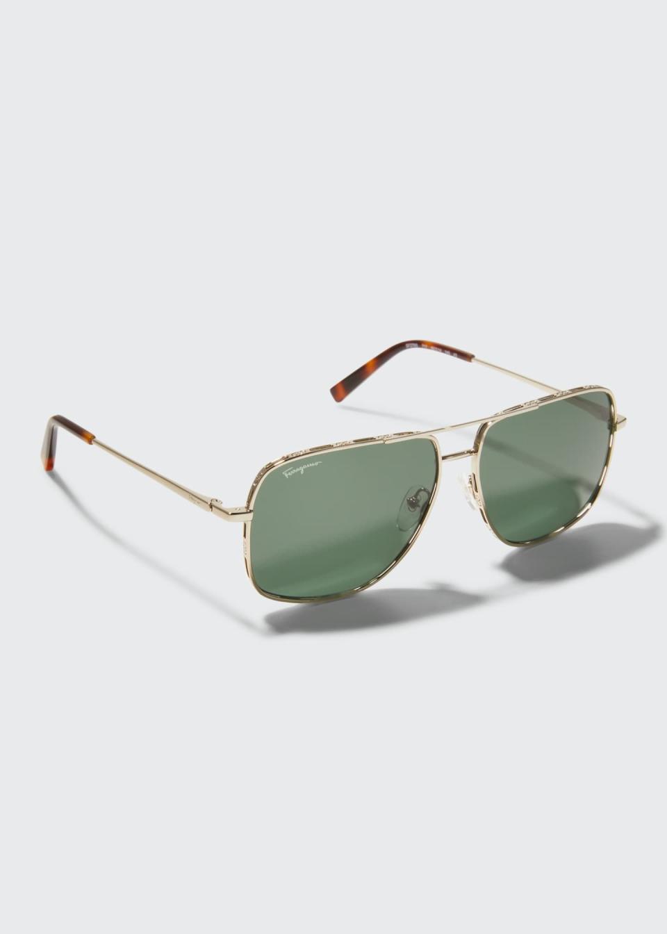 Gancini Rim Navigator Aviator Sunglasses