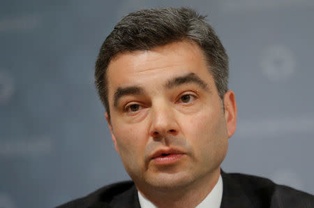 Wolfgang Peschorn, President of Finanzprokuratur, the lawyer and legal advisor of the Republic of Austria, addresses a news conference in Vienna, Austria, February 16, 2017. REUTERS/Heinz-Peter Bader