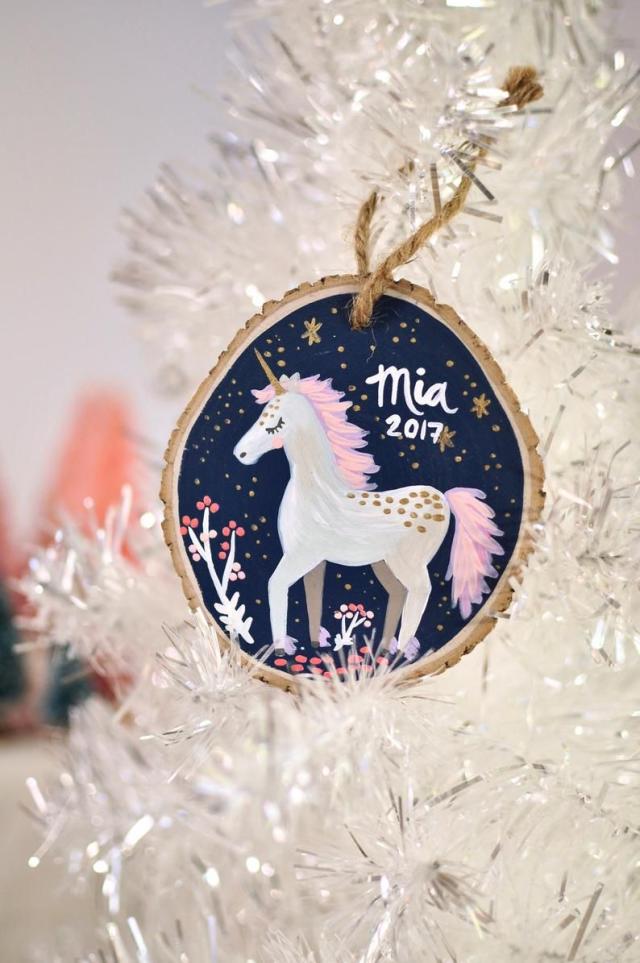 Rainbow Unicorn Ornament - Glitterville Studios