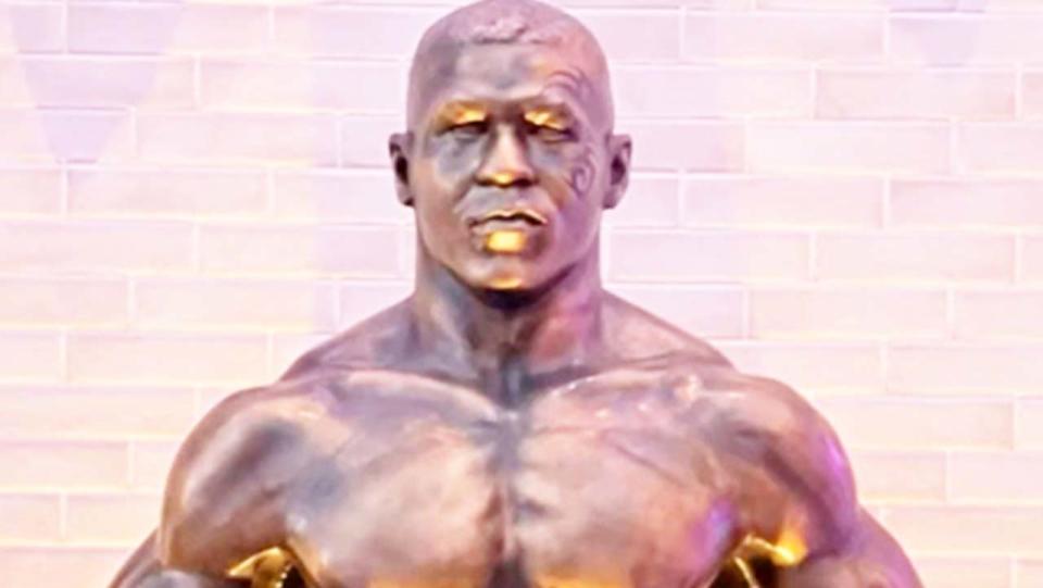 A statue of Mike Tyson was unveiled at Resorts World in LAs Vegas, which drew some criticism. (Image: @ResortsWorldlv)
