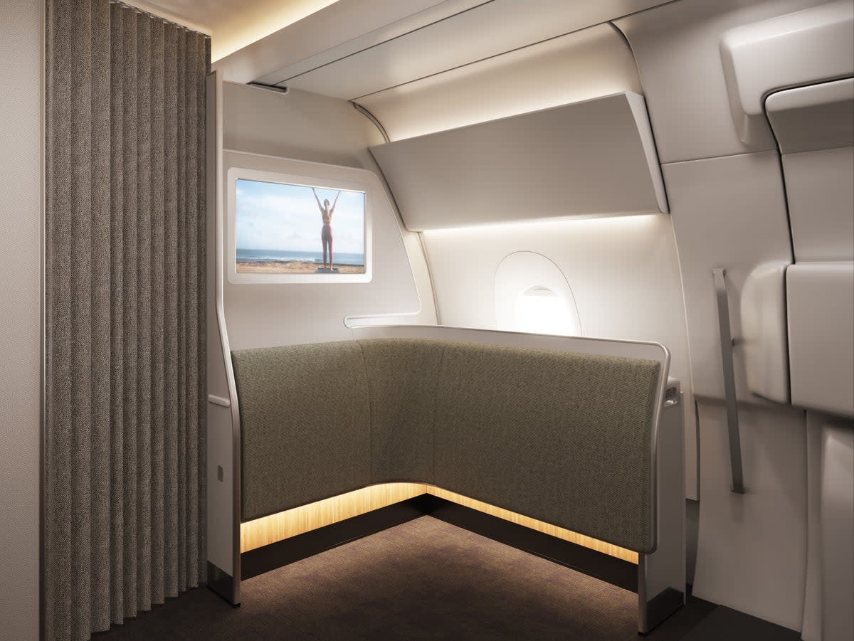 Losing weight? The Wellness area on board the Qantas Airbus A350 (Qantas)