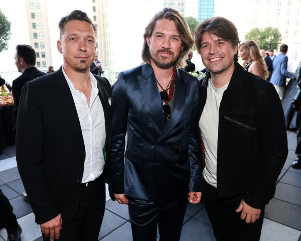 <p>Matt Winkelmeyer/Getty</p> Isaac Hanson, Taylor Hanson, and Zac Hanson of Hanson in Los Angeles on May 21, 2024