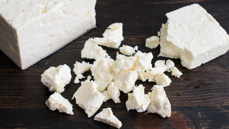 Feta block of cheese