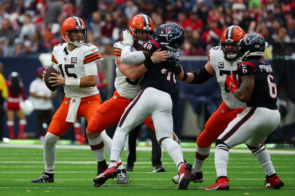 Quarterback Joe Flacco in the the Cleveland Browns vs Houston Texans game on Dec. 24, 2023.