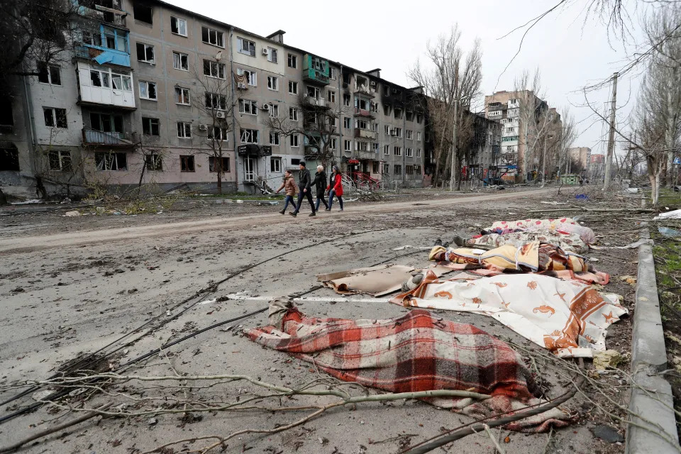 The bodies of civilians killed in Mariupol, Ukraine. 