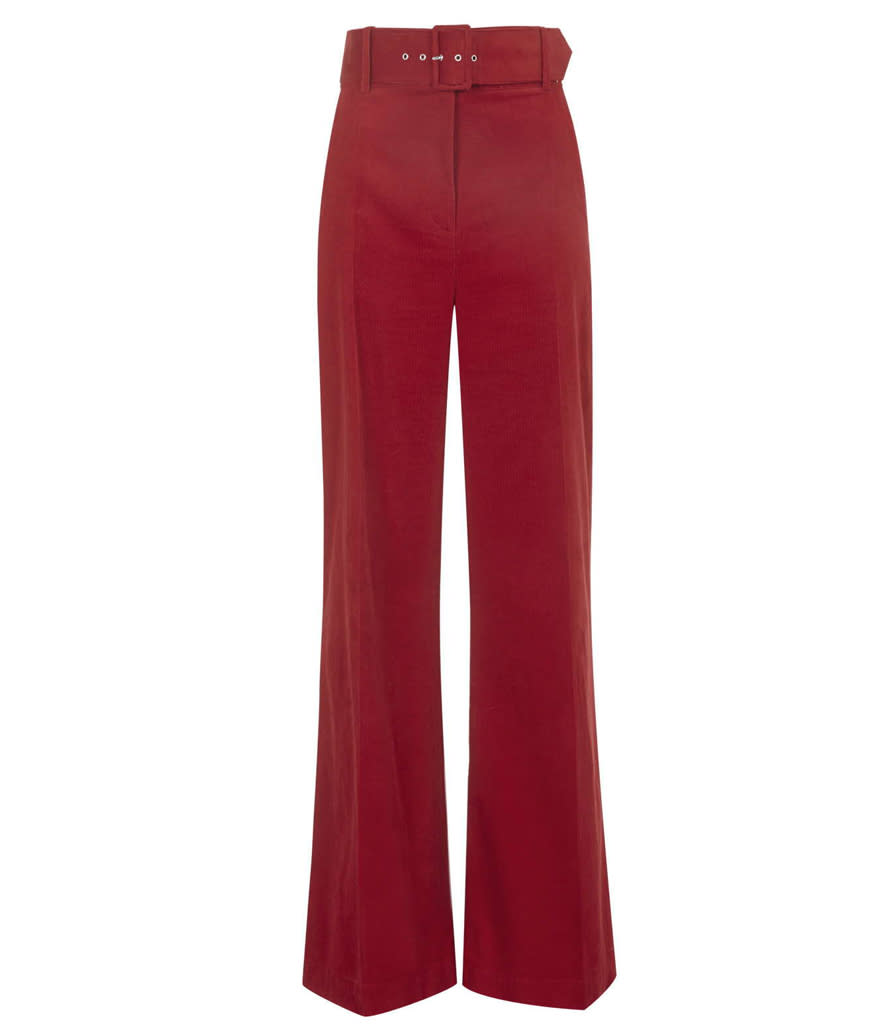 <p>Topshop High-Waisted Cord Flares By Topshop Archive, $125, <a rel="nofollow noopener" href="http://us.topshop.com/en/tsus/product/clothing-70483/pants-70502/high-waisted-cord-flares-by-topshop-archive-4491632?bi=0&ps=200" target="_blank" data-ylk="slk:topshop.com;elm:context_link;itc:0;sec:content-canvas" class="link ">topshop.com</a></p>