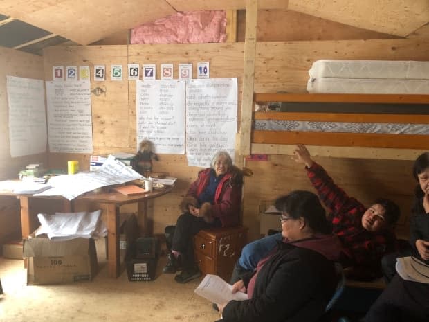 Gwich'in language immersion camp at Midway Lake. The Tetlit Gwich'in Council is putting on the camp. (William Firth/CBC - image credit)