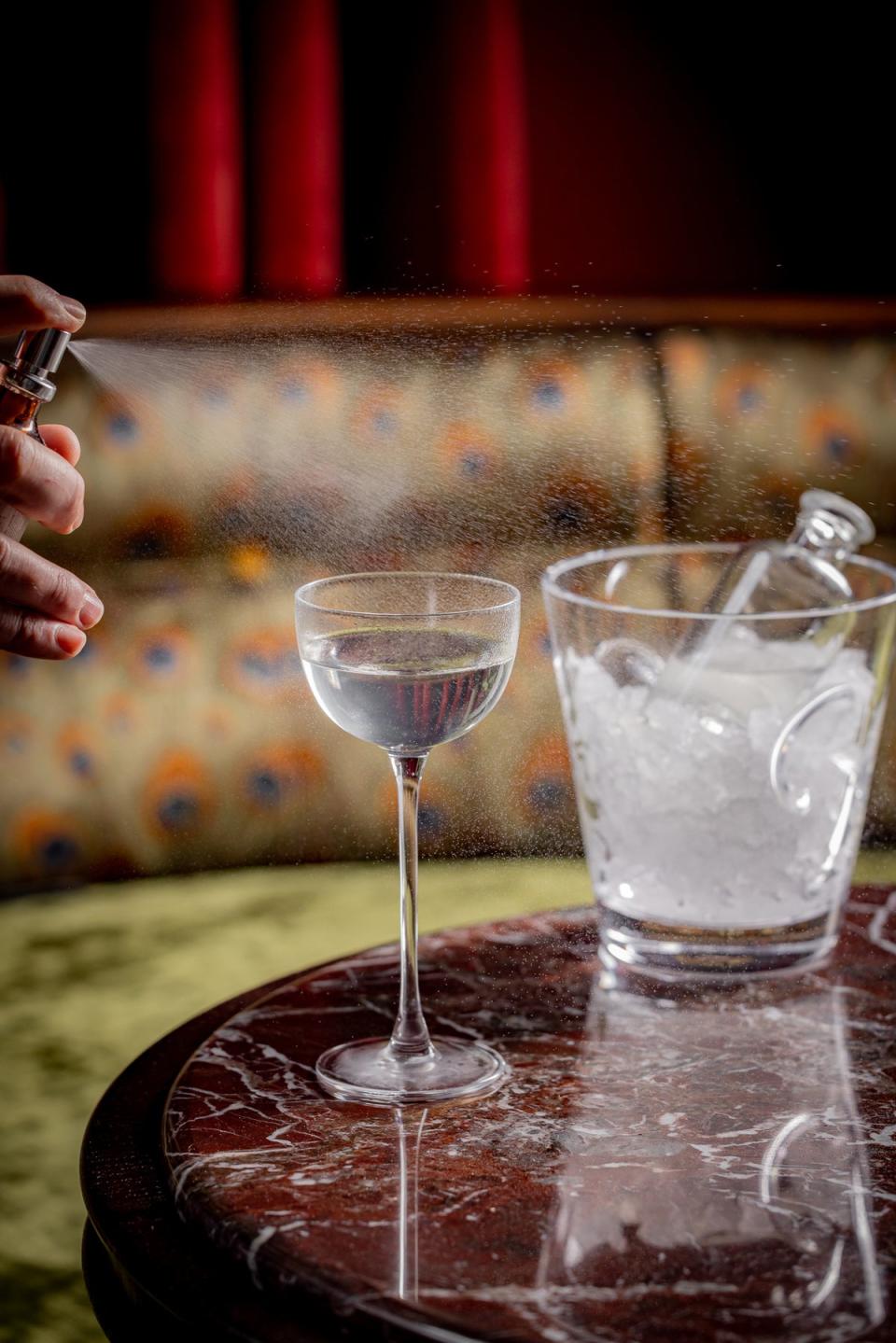 A martini sprayed with eau de vie (Justin De Souza)