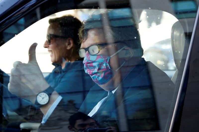 Hedge fund manager Odey leaves Westminster Magistrates' Court in London