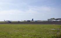 Airplanes parked on the tarmac Thursday, March 14 ,2024 at the Airglades Airport in Hendry County, Fla. One of Florida’s poorest counties is preparing for the new “Airglades” airport, a $300 million cargo hub that could transform its economy. (AP Photo/Chris Tilley)