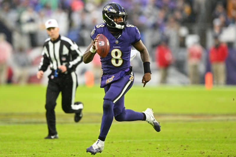 Quarterback Lamar Jackson and the Baltimore Ravens will host the Houston Texans at 4:30 p.m. EST Saturday in Baltimore. File Photo by David Tulis/UPI