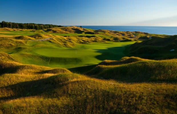 <p>Courtesy Image</p>Arcadia, MI<p>It’s been called the “Pebble Beach of Michigan” and “Whistling Straits East,” its better-known and aforementioned neighbor on the opposite coast of Lake Michigan. When it burst onto the golf scene two decades ago, it was outshone by Pacific Dunes, highly-rated Bandon Dunes’ track that opened to wild acclaim. Even in the Wolverine State, Arcadia takes a back seat to Crystal Downs, the much-celebrated critic’s choice 30 minutes up the road.</p><p>The company is well-deserved, but unlike Pebble, Arcadia is less than half the price; unlike Whistling, Arcadia’s wondrous, wind-shaped dunes are au naturel; unlike Bandon, northern Michigan lures a fraction of the golfers as the famous Oregon pilgrimage; and unlike the uber-private Crystal Downs, it’s open for public play. The 633-yard par-5 eleventh hole, a signature hole if there ever was one, funnels through a roving sandscape maze, slowly dripping to a mesmerizing lakeside bluff. Arcadia is one of the top links-style layouts in America. Come for the golf, stay for the sunset ceremony, when a bagpiper playing “Amazing Grace” serves guests a musical nightcap.</p>