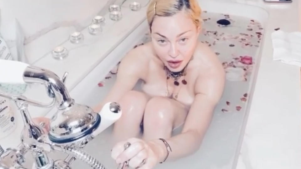 Madonna has been slammed for sharing a bizarre naked video about coronavirus. Photo: Instagram/madonna.