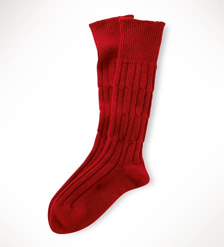 Ralph Lauren cashmere cable sock, $200