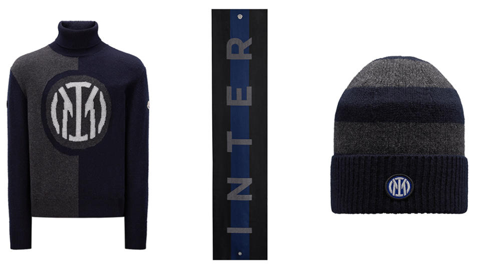 Moncler x Inter Milan turtleneck, scarf and beanie