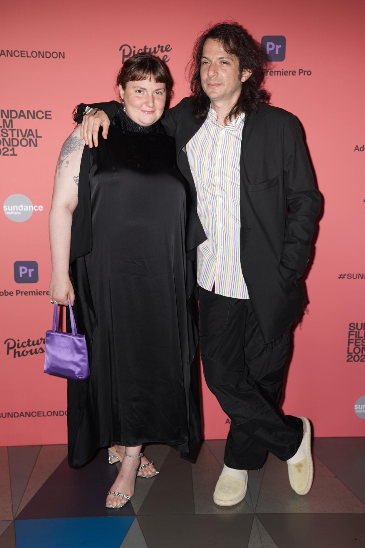 Lena Dunham and Luis Felber attend the Sundance London Film Festival screening of Zola, at the Picturehouse Central Cinema, in Piccadilly, London. Picture date: Sunday August 1, 2021. (Photo by Kirsty O'Connor/PA Images via Getty Images)