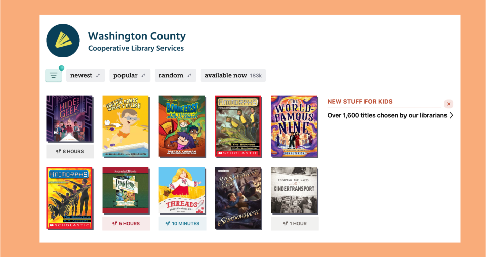 Give your eyes a break with an audiobook. <em>Screenshot: Washington Country Library</em>