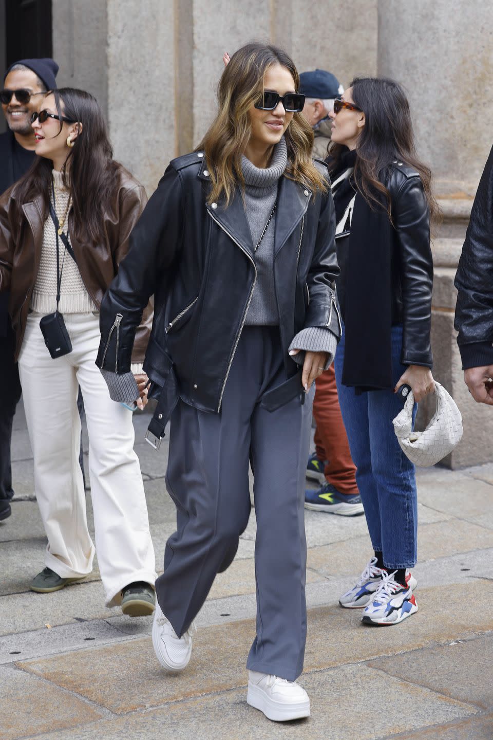 milan, italy february 24 jessica alba is seen during the milan fashion week womenswear fallwinter 2024 2025 on february 24, 2024 in milan, italy photo by robino salvatoregc images