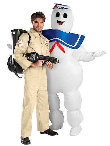 You and your partner will probably fight over who gets to be the Stay Puft Marshmallow Man  <a href="http://www.partycity.com/product/ghostbusters+and+inflatable+stay+puft+marshmallow+man+costume.do?navSet=170384" target="_blank">Get it here.</a>