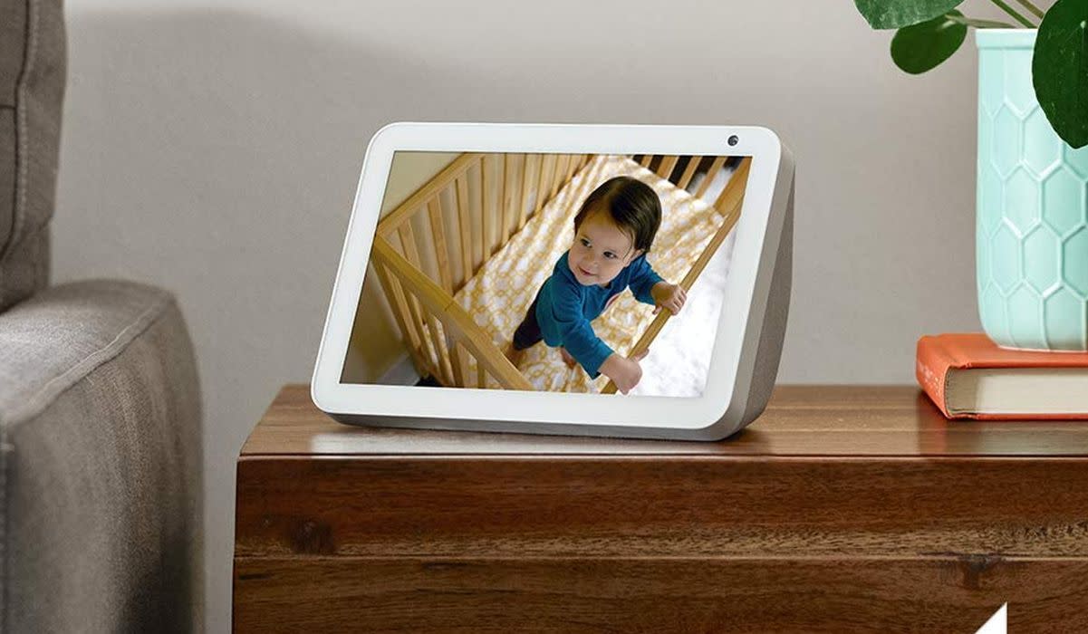 Sneak a peek at what's happening in the baby's room or anywhere else you've got an Echo-compatible smart camera. (Photo: Amazon)