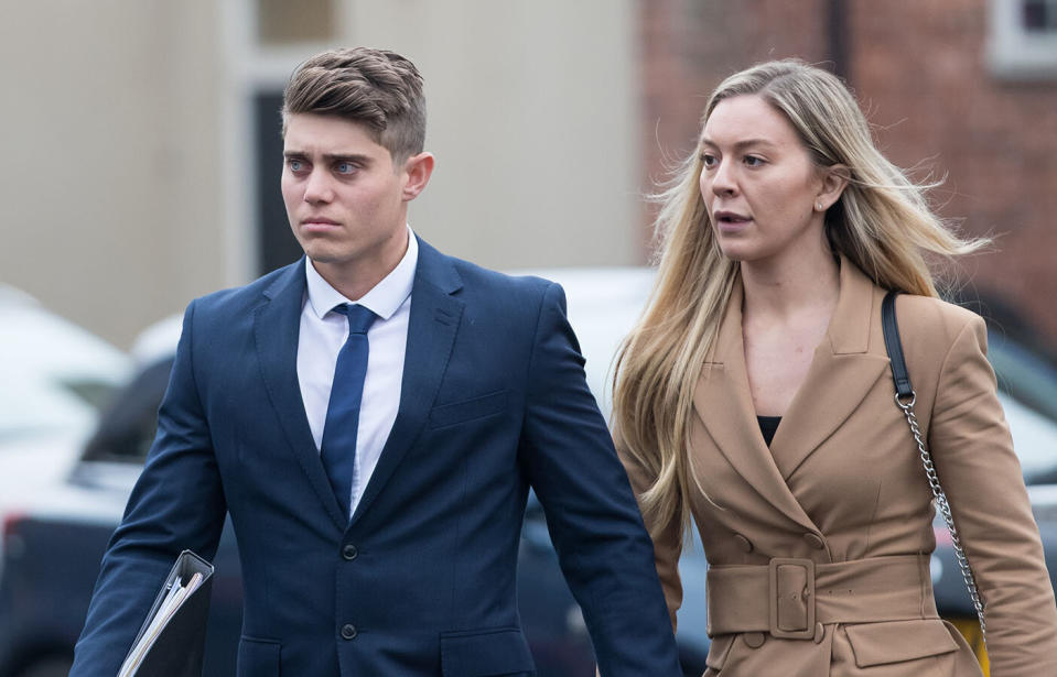 Cricketer Alex Hepburn leaves Worcester Crown Court. Source: Aaron Chown/PA Images via Getty