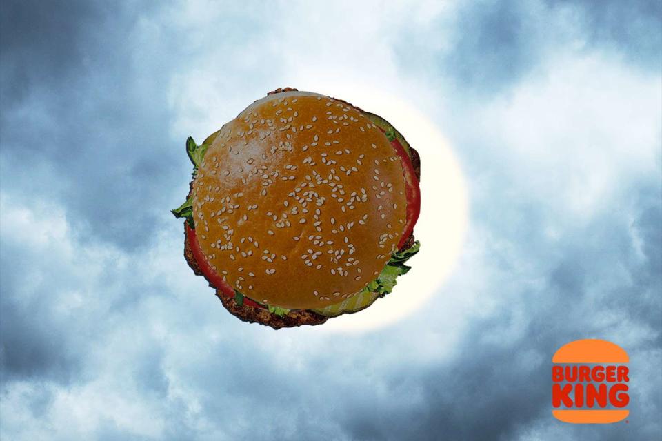 <p>Burger King</p> Burger King has BOGO Whoppers in honor of the total solar eclipse on April 8.