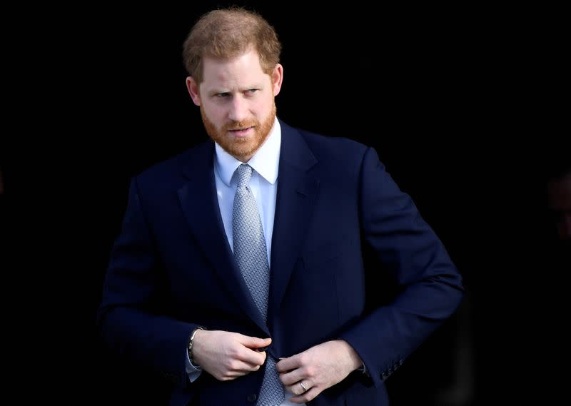 FILE PHOTO: Britain's Prince Harry attends a rugby event at Buckingham Palace gardens in London