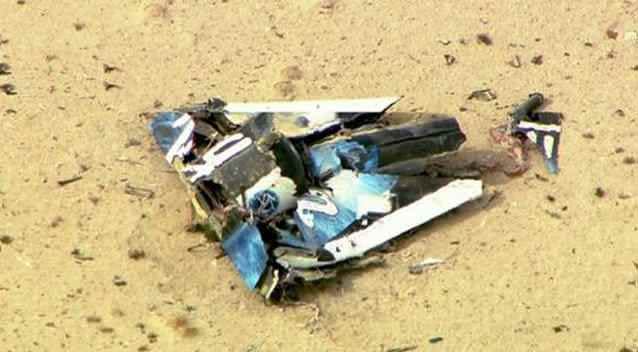 Wreckage from Virgin Galactic's SpaceShipTwo in Mojave. Photo: Supplied