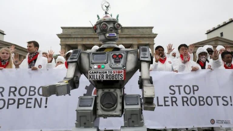 Una manifestación contra las armas autónomas