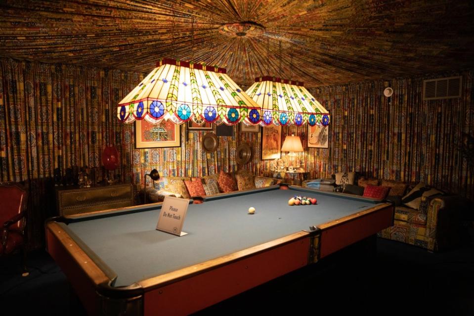 The billiard room in Graceland. William Farrington