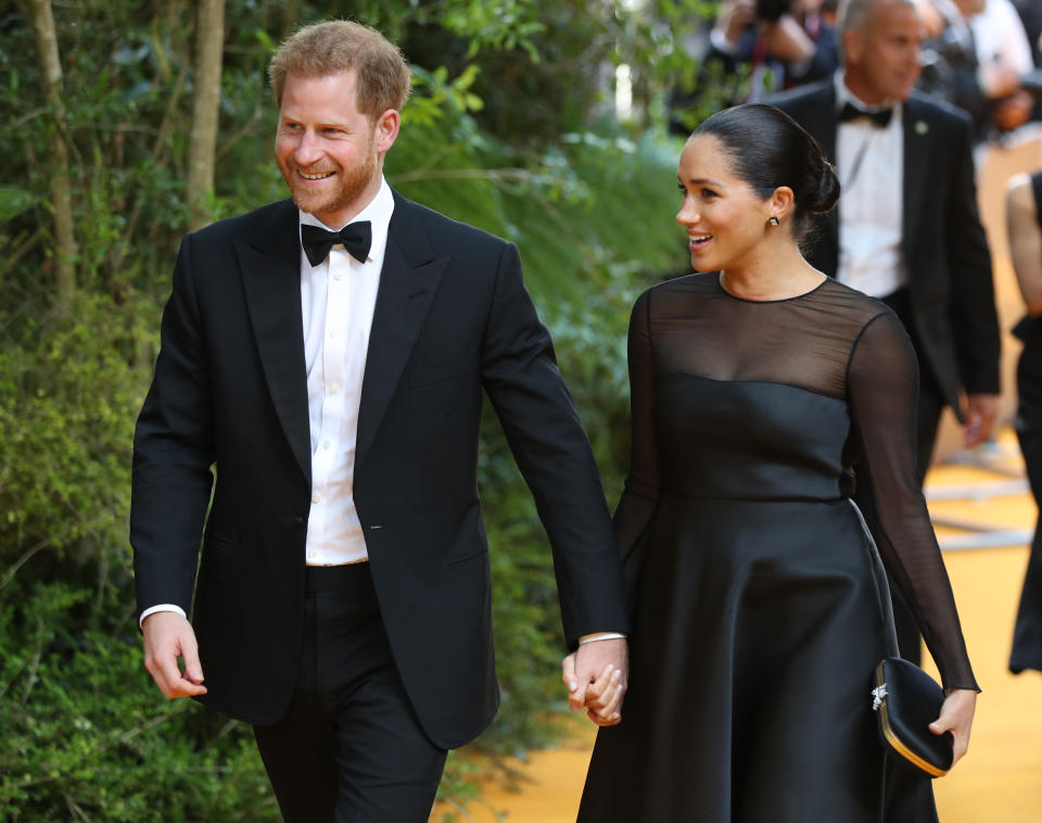 The Duke and Duchess of Sussex attend the European Premiere of Disney's The Lion King at the Odeon Leicester Square, London.