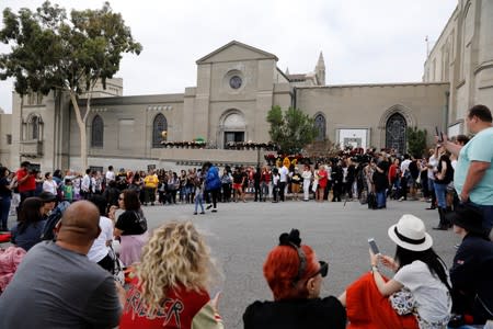 Fans gather at Forest Lawn Cemetery ten years after the death of child star turned King of Pop, Michael Jackson, in Glendale, California