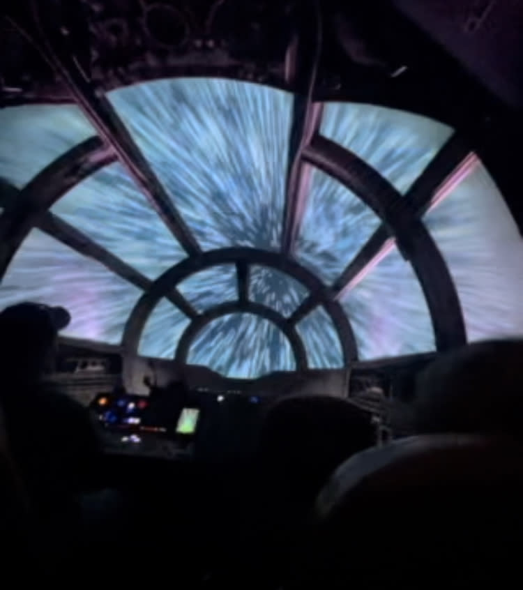 The Millennium Falcon from the pilot's seat
