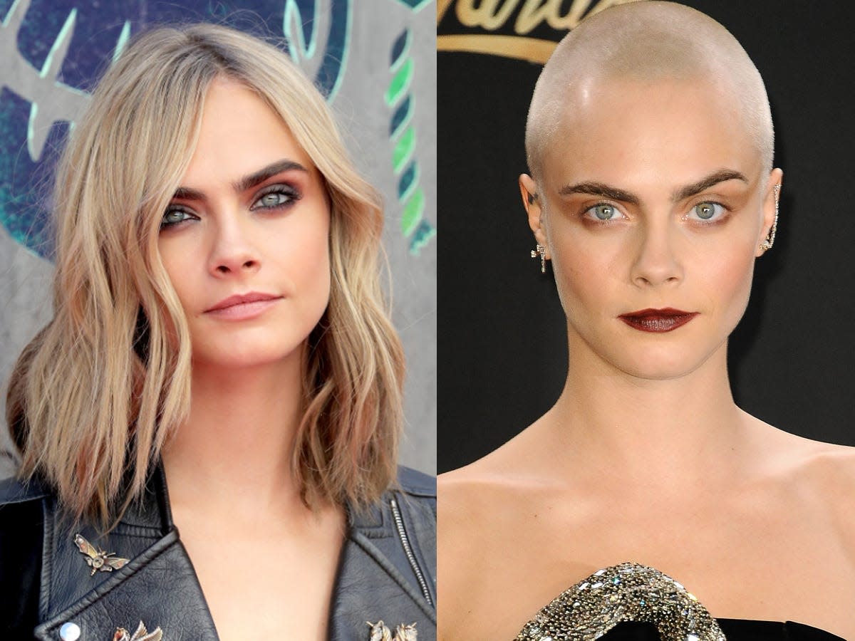 cara delevigne hair and shaved head