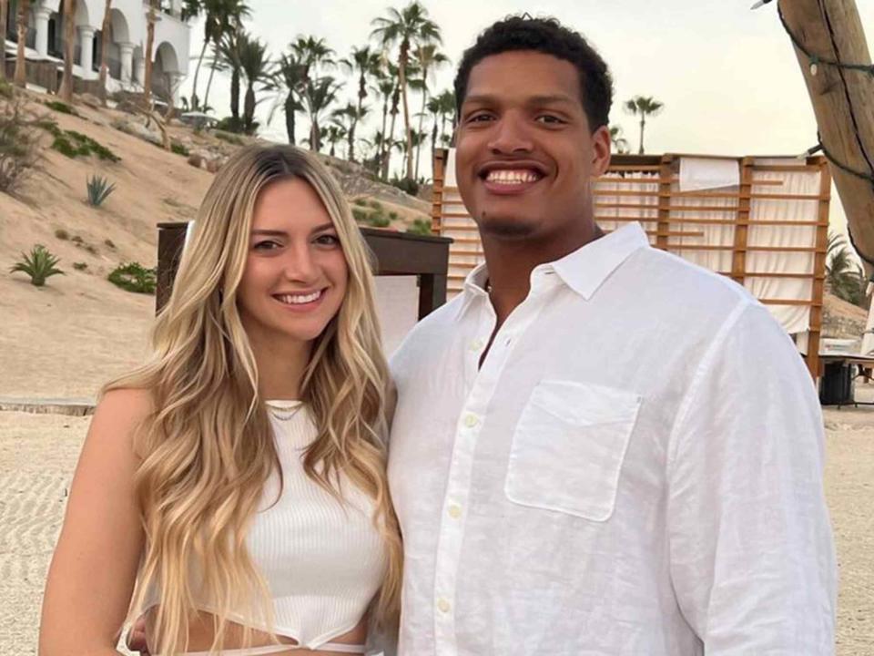 <p>Allison Kuch Instagram</p> Allison Kuch and Isaac Rochell in 2022