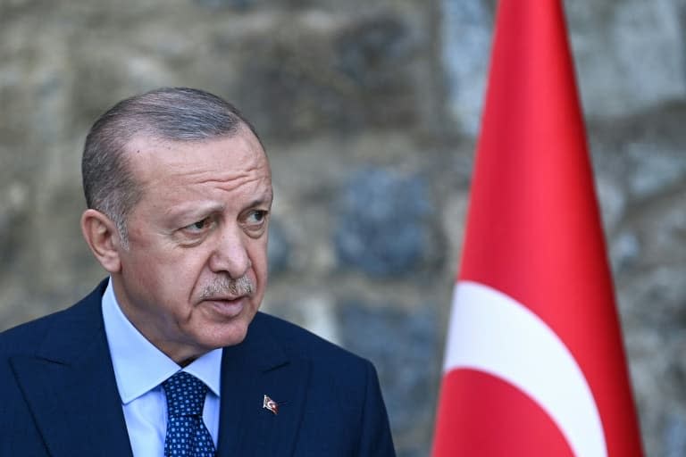 Le président turc Recep Tayyip Erdogan, le 16 octobre 2021 à Istanbul - Ozan KOSE © 2019 AFP